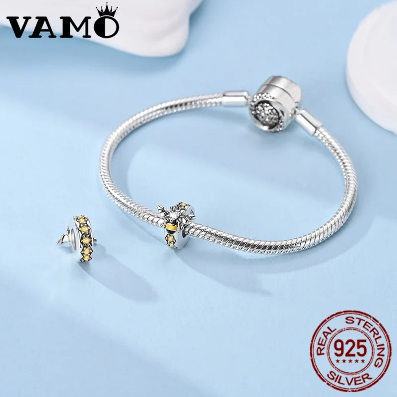 Silver Bee Charm Bead for Bracelets KSC394 2 Silver Bee Charm Bead for Bracelets KSC394 - Image 2