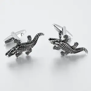 Vintage Silvery Crocodile Cufflinks 9 Sc4a049cd1b65436fbed2c57c2fa65c0fm