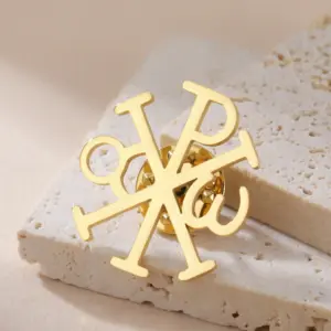 Stainless Steel Chi Rho Cross Brooch 13 Sc6d24ea137dc4232a195ce615c6c195ci