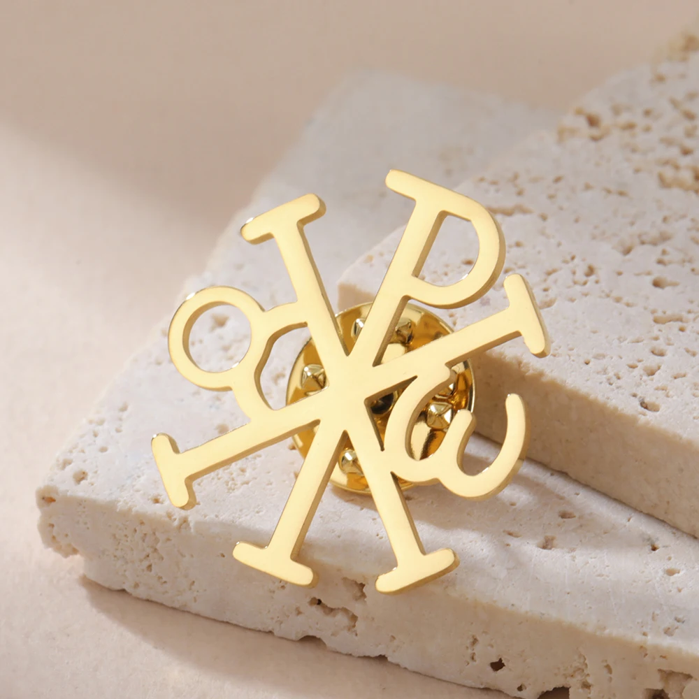 Stainless Steel Chi Rho Cross Brooch 7 Stainless Steel Chi Rho Cross Brooch - Image 7