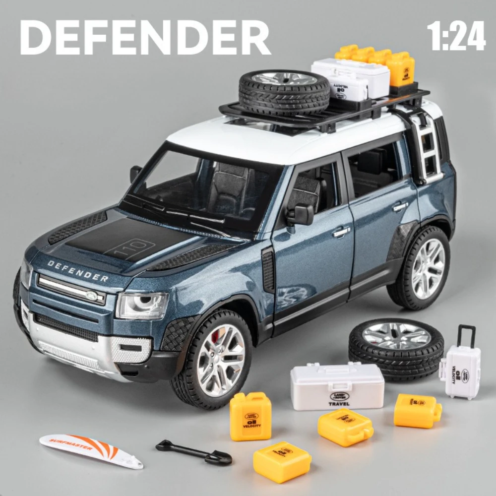 Land Rover Defender 1:24 Scale Diecast Model Blue 1 Land Rover Defender 1:24 Scale Diecast Model Blue