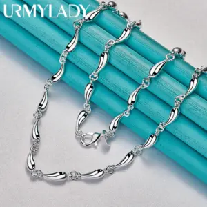 Sterling Silver Water-Drop Necklace, 18" 7 Sc8af2a771e1447b5993765bb88858b92y