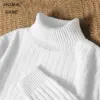 White Knitted Men's Turtleneck Sweater