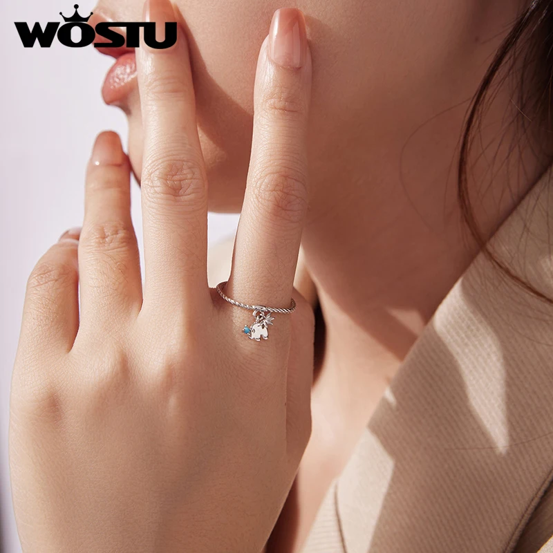 Silver Turquoise Rope Ring Adjustable 2 Silver Turquoise Rope Ring Adjustable - Image 2