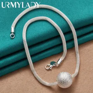 Sterling Silver 20mm Matte Pendant Necklace 9 Scc6b5e1f6a154e56848645122cb420b0q