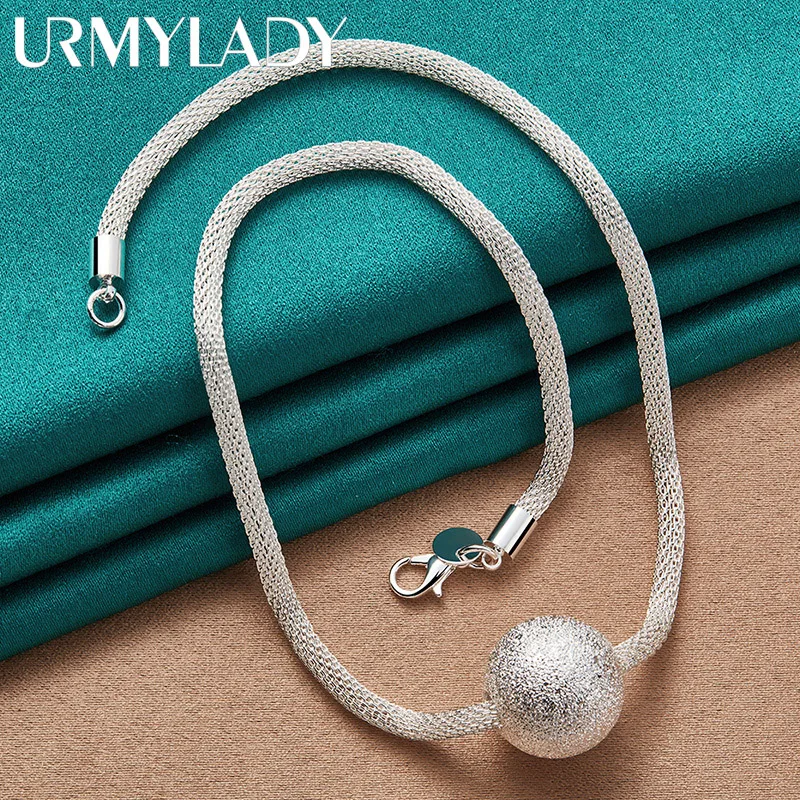 Sterling Silver 20mm Matte Pendant Necklace 4 Sterling Silver 20mm Matte Pendant Necklace - Image 4