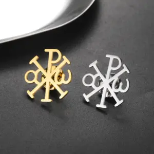 Stainless Steel Chi Rho Cross Brooch 8 Scc6f55f7329b465eb071b5737de722e1W