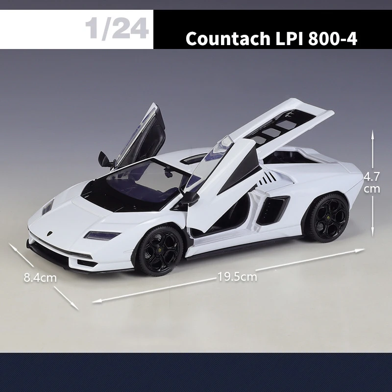White Lamborghini Countach LPI800 Diecast Model 3 White Lamborghini Countach LPI800 Diecast Model - Image 3