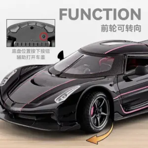 1:24 Scale Diecast Supercar Model with Lights 12 Scc85b080b3b04abab6207c15201644b0P