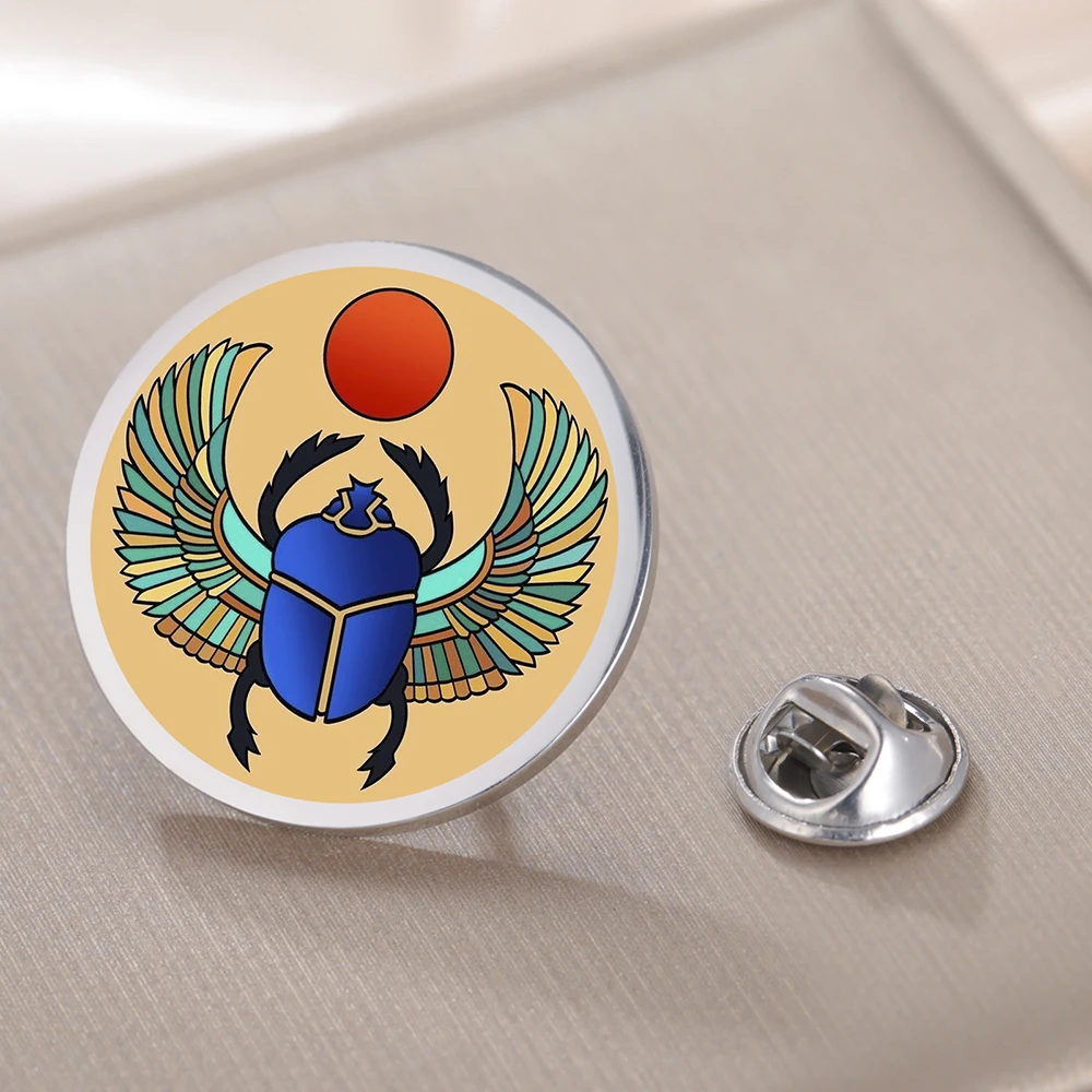 Stainless Steel Egyptian Scarab Brooch 30x30 mm 7 Stainless Steel Egyptian Scarab Brooch 30x30 mm - Image 7