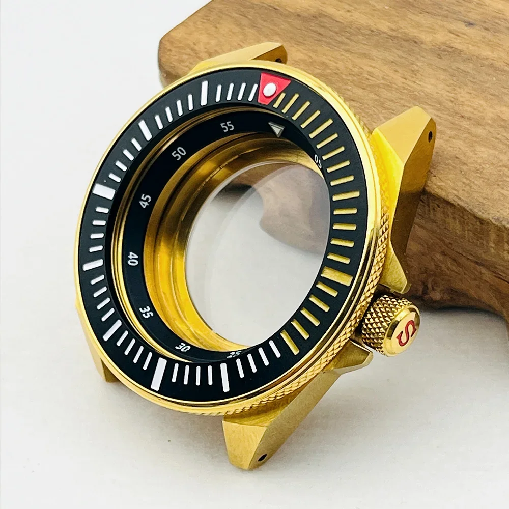 44mm Gold Stainless Steel Samurai SRPE Watch Case 10 44mm Gold Stainless Steel Samurai SRPE Watch Case - Image 10