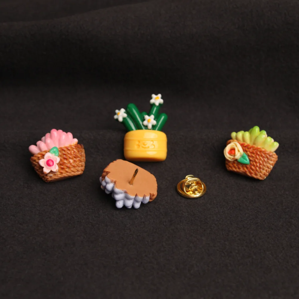 Whimsical Resin Plant Pin Set for Jackets 6 Whimsical Resin Plant Pin Set for Jackets - Image 6