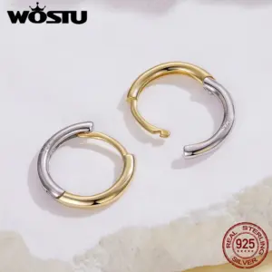Two-Tone Silver Hoop Earrings 1.3cm Diameter 11 Sce705e70ebca400a802dce56558b6e88F