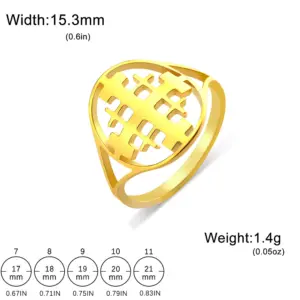 Stainless Steel Jerusalem Cross Ring for Faith 8 Sceee06583a1642708c41899fe5d973c1D
