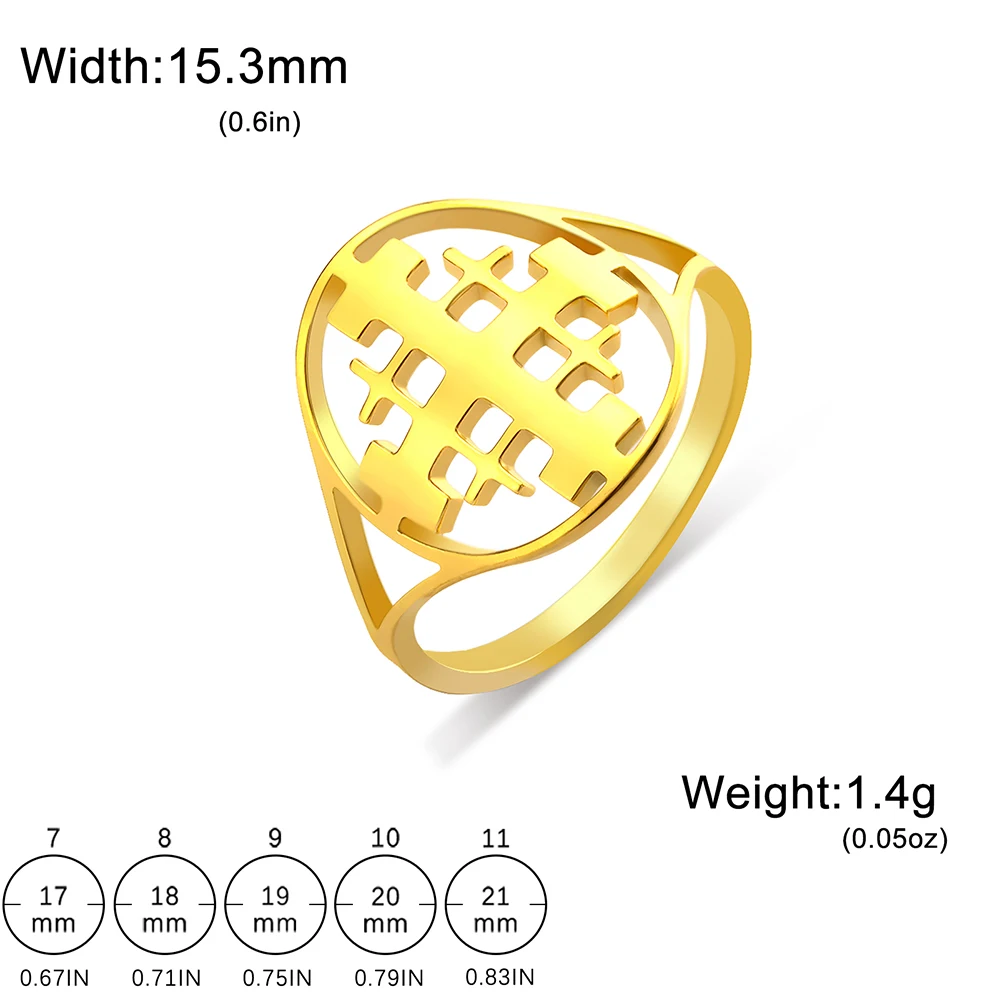 Stainless Steel Jerusalem Cross Ring for Faith 2 Stainless Steel Jerusalem Cross Ring for Faith - Image 2