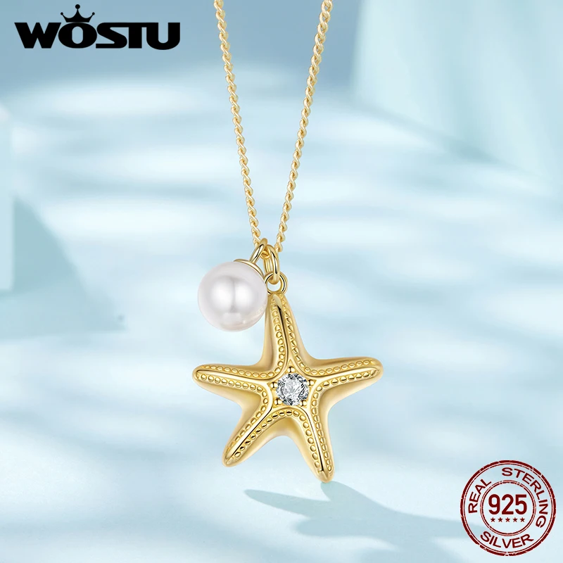 Sterling Silver Starfish Necklace with Pearls 4 Sterling Silver Starfish Necklace with Pearls - Image 4