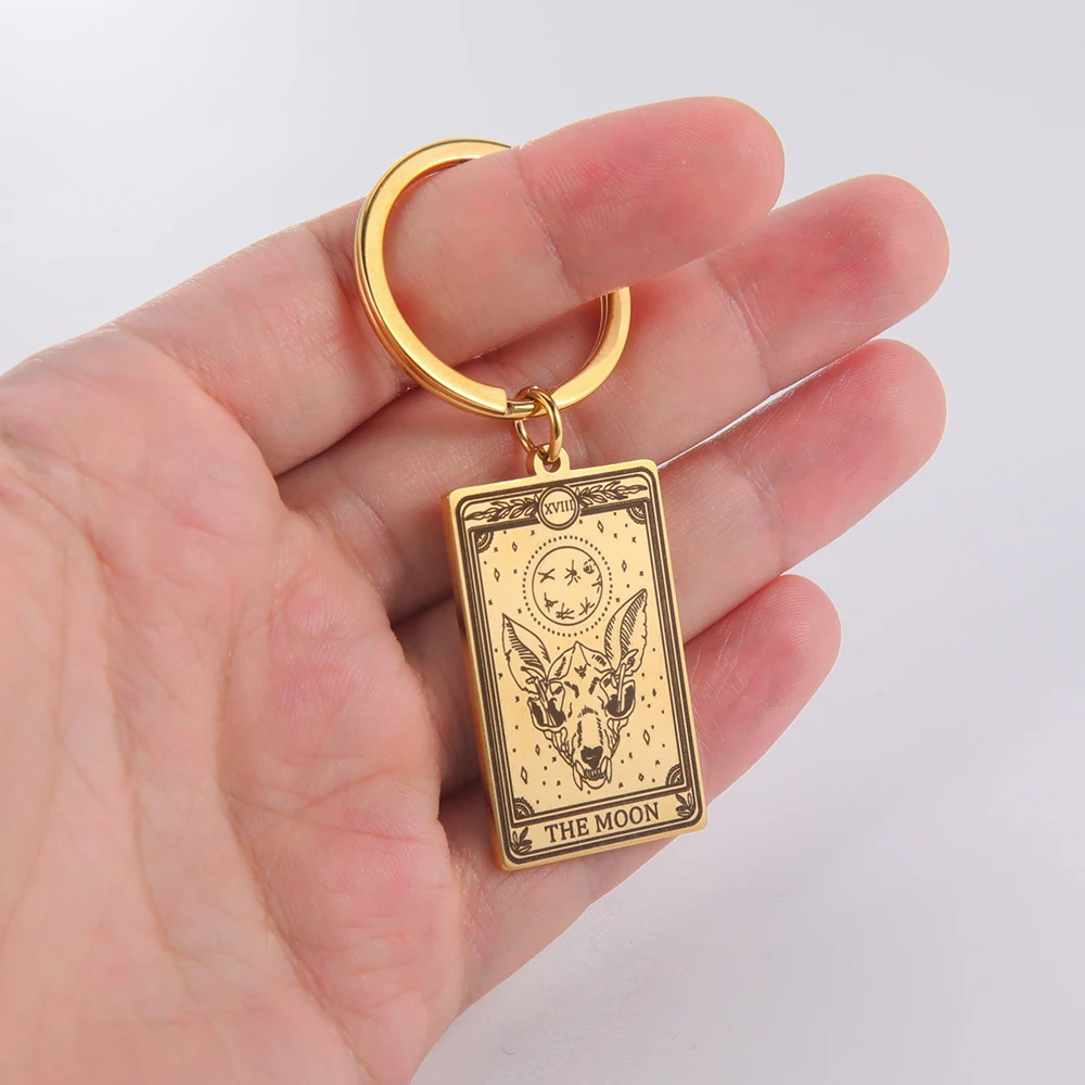 Stainless Steel Moon Tarot Keychain 3 Stainless Steel Moon Tarot Keychain - Image 3