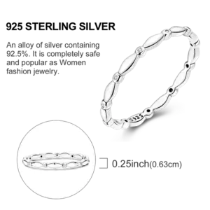 Sterling Silver Zircon Ring with Oval Links 9 Sd0d73721b2c4486791a3469d4eddcf4bu