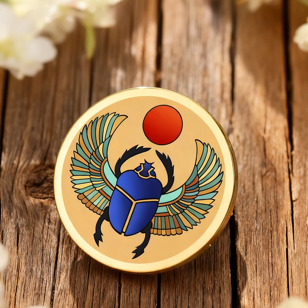 Stainless Steel Egyptian Scarab Brooch 30x30 mm 4 Stainless Steel Egyptian Scarab Brooch 30x30 mm - Image 4