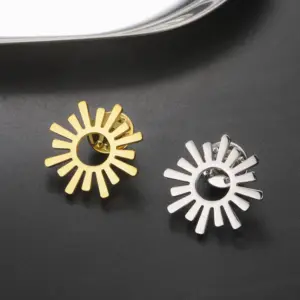 Stainless Steel Sun and Spiral Brooch 13 Sd2d3986cec3449a08831f86e45e6fc162