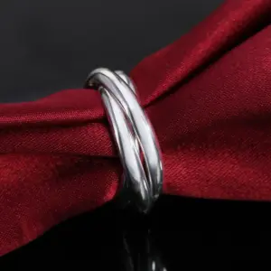 Silver Intertwined Circle Ring for Women 8 Sd7ffc557385d4d9a86e5a58256ef969bT
