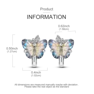 Sterling Silver Butterfly Earrings with Zircon Stones 9 Sd9d8624a0dc9416a856761fad7da850eX