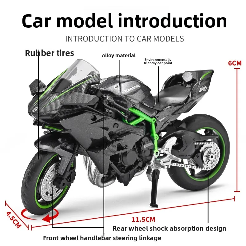 Kawasaki Ninja H2R Miniature Diecast Model 2 Kawasaki Ninja H2R Miniature Diecast Model - Image 2