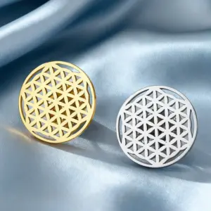 Stainless Steel Flower of Life Brooch (20x20 mm) 9 Sdb1107f8cace478587c961a06a0409872
