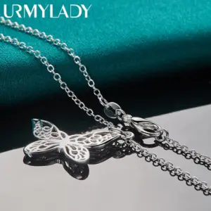 Sterling Silver Butterfly Necklace with Chain 9 Sdbfa6f3d442f42b1be17e400d1e49fa2u