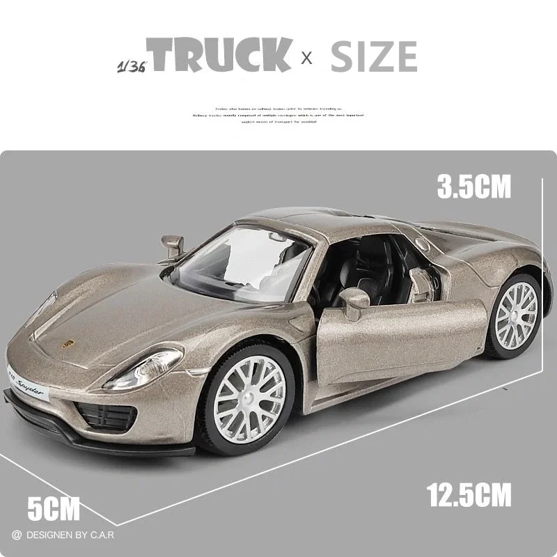 Premium 1:36 Scale Porsche 918 Spyder Diecast Model 5 Premium 1:36 Scale Porsche 918 Spyder Diecast Model - Image 5