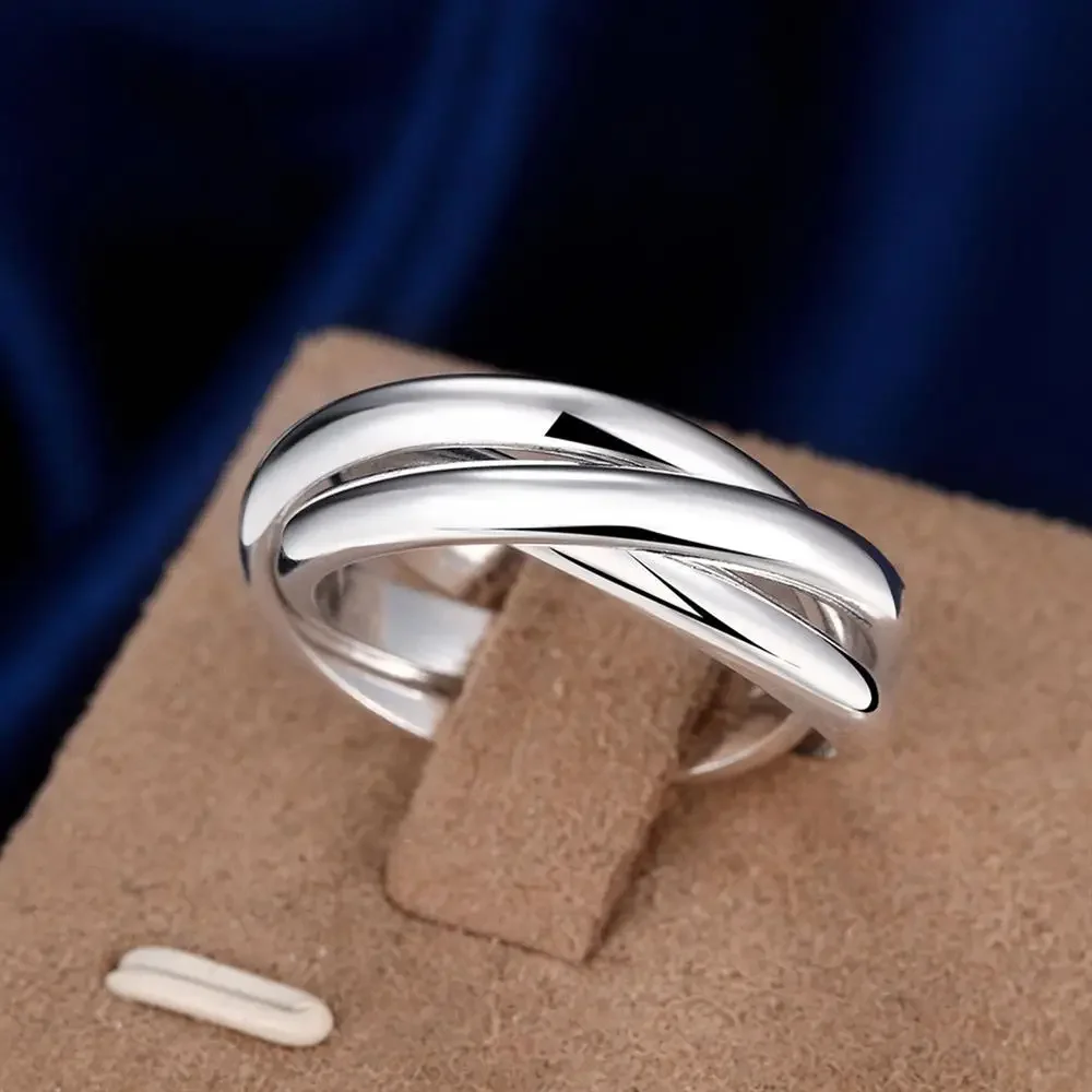 Silver Intertwined Circle Ring for Women 2 Silver Intertwined Circle Ring for Women - Image 2