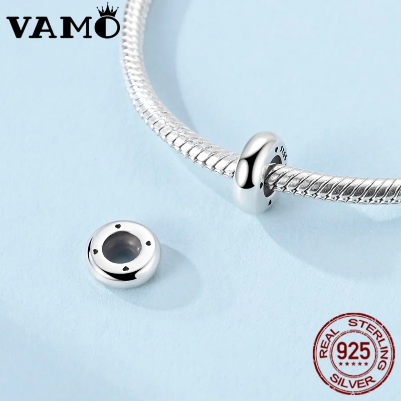 Sterling Silver Heart-Engraved Charm Bead 3 Sterling Silver Heart-Engraved Charm Bead - Image 3