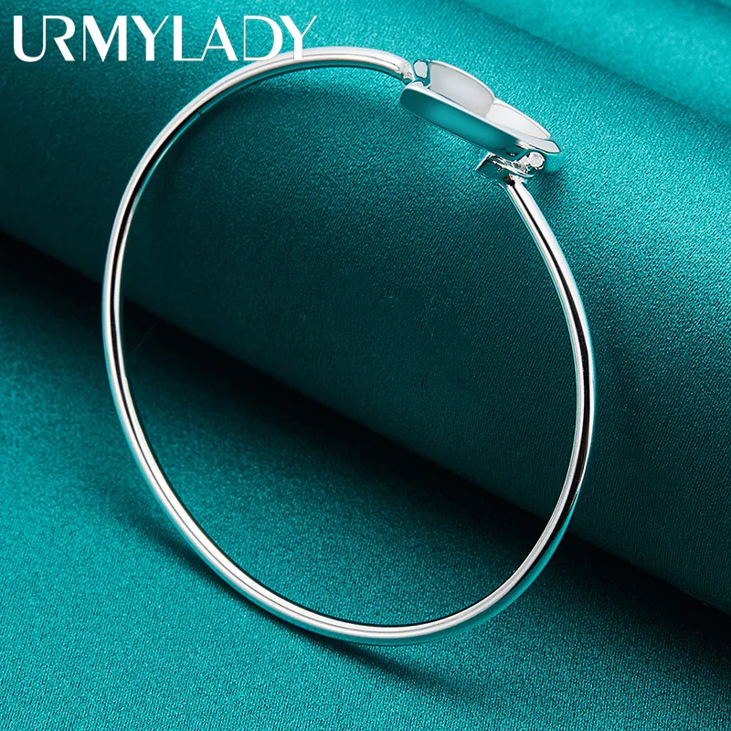 925 Sterling Silver Heart Cuff Bracelet for Women 6 925 Sterling Silver Heart Cuff Bracelet for Women - Image 6