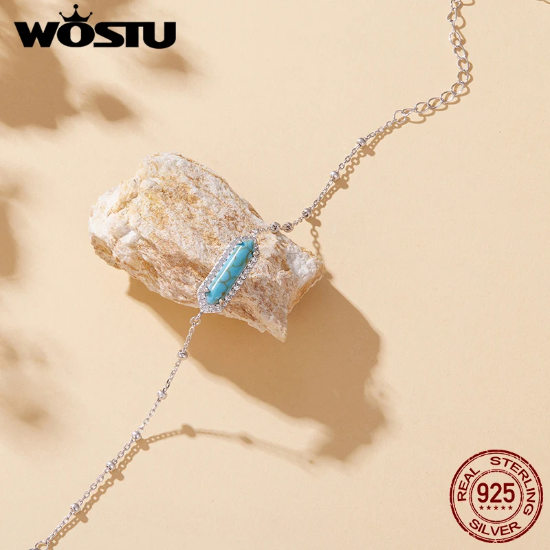 Miniature Turquoise Rectangle Bracelet for Women 5 Miniature Turquoise Rectangle Bracelet for Women - Image 5