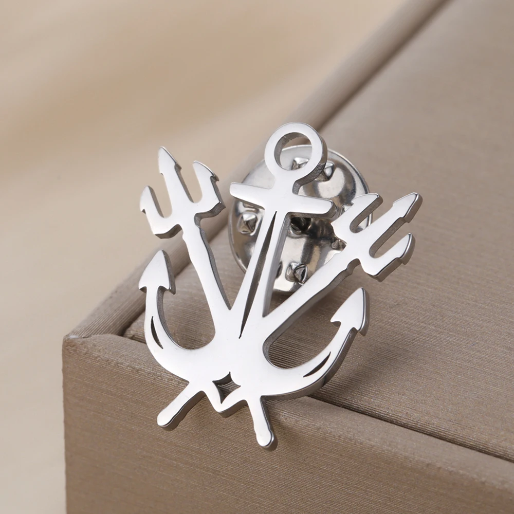 Nordic Mythology Anchor Trident Brooch 8 Nordic Mythology Anchor Trident Brooch - Image 8