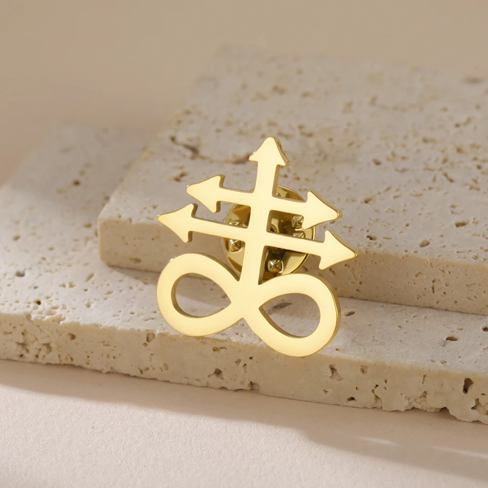 Stainless Steel Leviathan Cross Brooch 25x25 mm 4 Stainless Steel Leviathan Cross Brooch 25x25 mm - Image 4