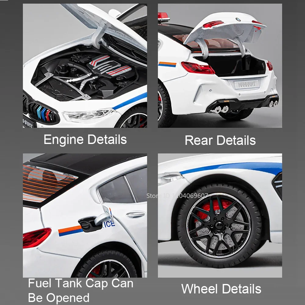 1:24 Scale Police Car Model with Lights 5 1:24 Scale Police Car Model with Lights - Image 5