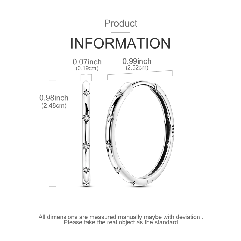 Sterling Silver Irregular Hoop Earrings with Zircon Accents 3 Sterling Silver Irregular Hoop Earrings with Zircon Accents - Image 3