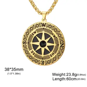 Vintage Stainless Steel Compass Necklace for Men and Women 12 Se0e74ba5aeac43b28672c5e12b2082cam