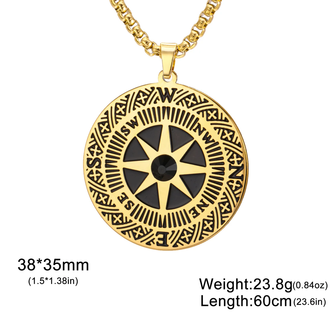 Vintage Stainless Steel Compass Necklace for Men and Women 6 Vintage Stainless Steel Compass Necklace for Men and Women - Image 6