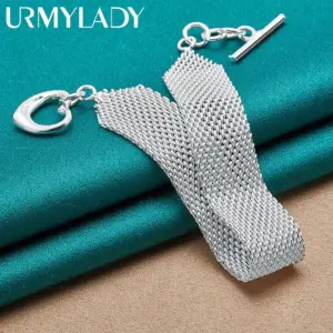 925 Sterling Silver Woven Mesh Bracelet 10 Se205207e809d4aaabaf23621876adaado