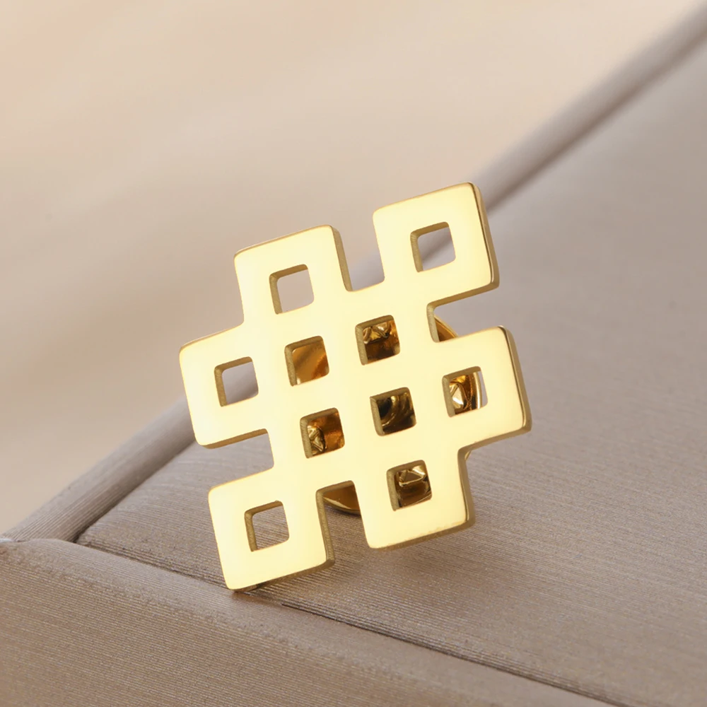 Stainless Steel Dawapara Endless Knot Brooch 7 Stainless Steel Dawapara Endless Knot Brooch - Image 7