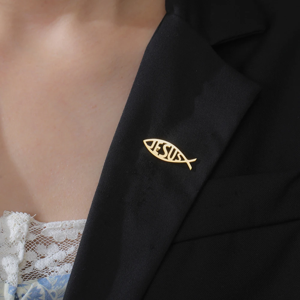 Stainless Steel Jesus Fish Brooch 29x10mm 3 Stainless Steel Jesus Fish Brooch 29x10mm - Image 3