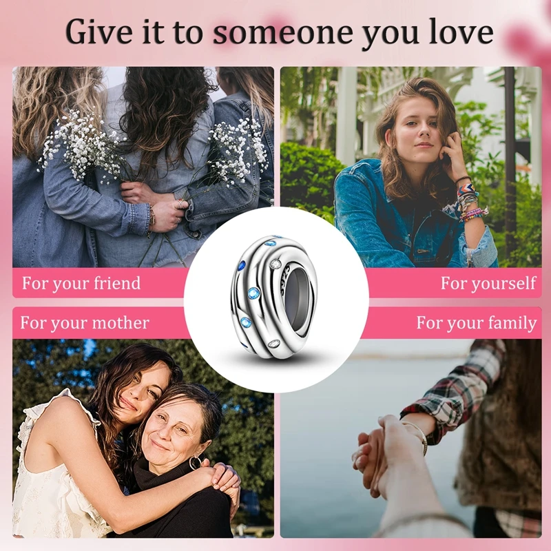 Sterling Silver Heart Charm with Zircon Accents 5 Sterling Silver Heart Charm with Zircon Accents - Image 5