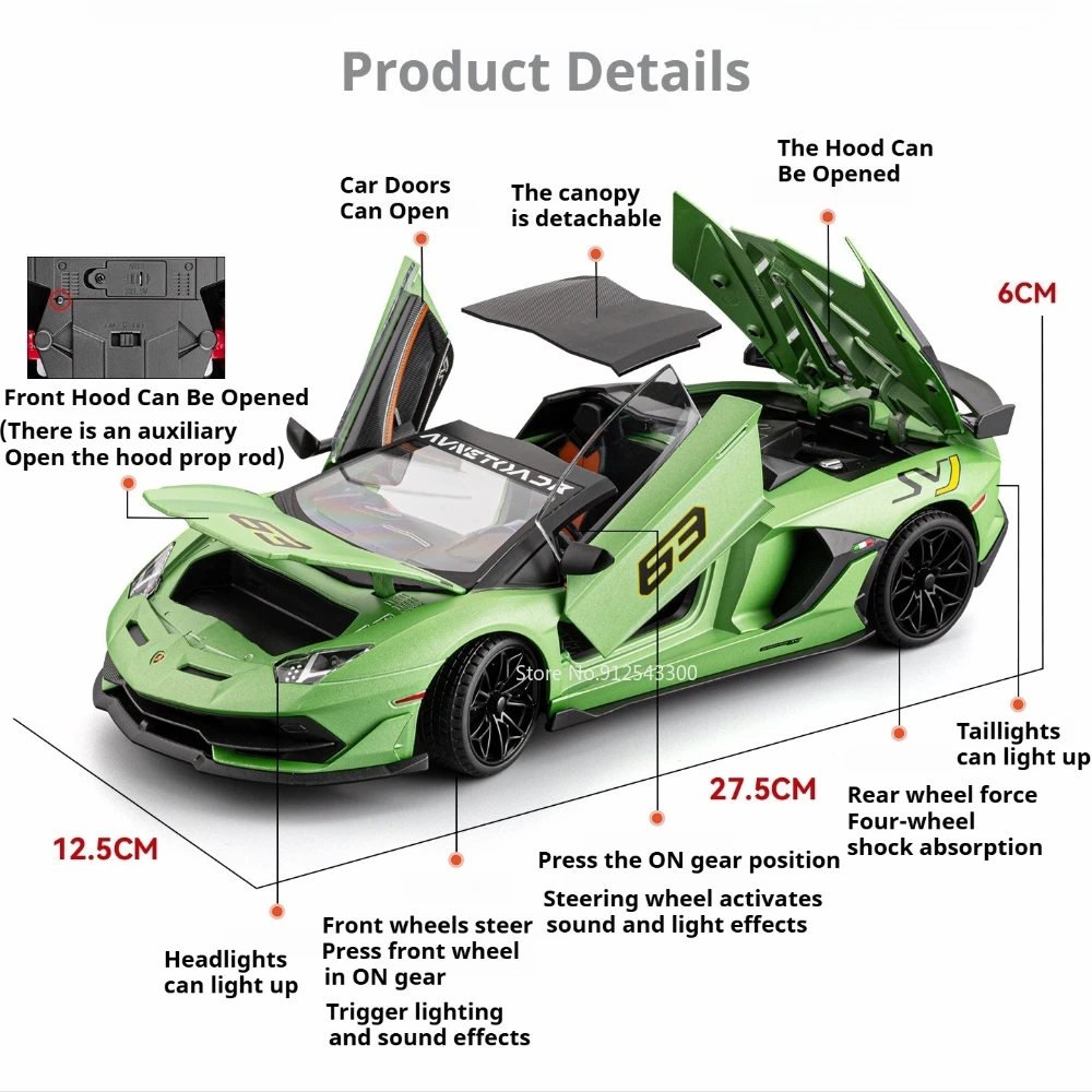 Vibrant Green 1:18 Supercar Diecast Model 2 Vibrant Green 1:18 Supercar Diecast Model - Image 2