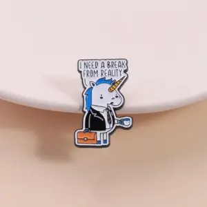 Unicorn Badge Set with "I NEED A BREAK" Quotes 8 Se803f784b6ac467598e584402cb08d60H