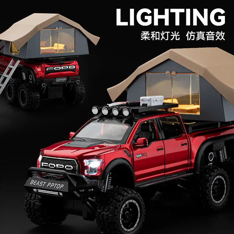 1:24 Ford Raptor F150 Diecast Model in Red 3 1:24 Ford Raptor F150 Diecast Model in Red - Image 3