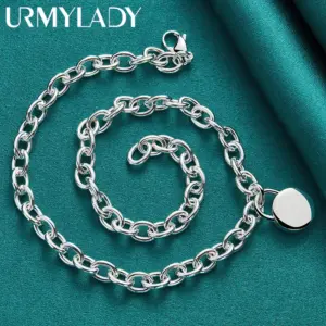 Elegant 925 Silver Lock Pendant Necklace 8 Se8da394bfbf14acc8bfa1ce55ea112734