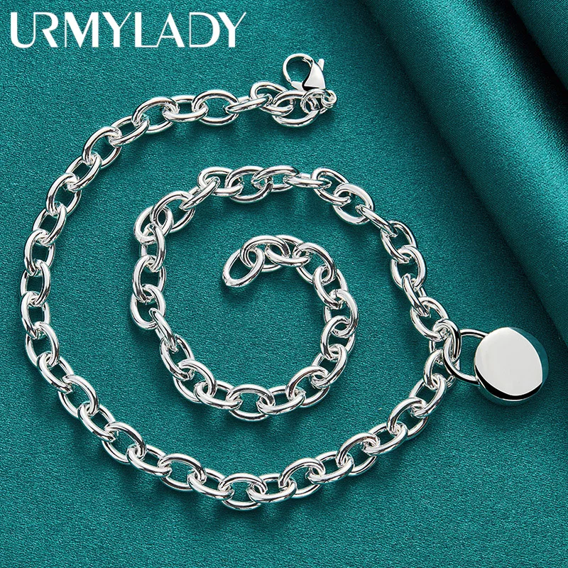 Elegant 925 Silver Lock Pendant Necklace 3 Elegant 925 Silver Lock Pendant Necklace - Image 3