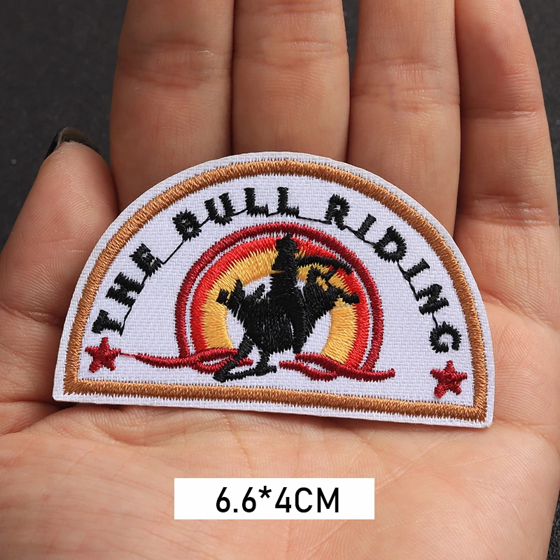 Vibrant Sunset Rooster Embroidery Patches Set 2 Vibrant Sunset Rooster Embroidery Patches Set - Image 2